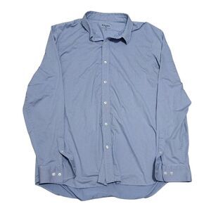 Rhone Professional Casual Gingham Checkered Classic Button Front XXL Blue